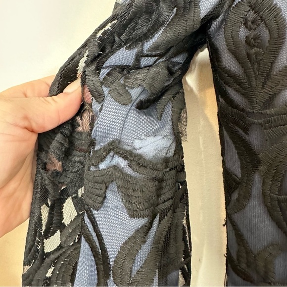 JS COLLECTION Size 6 Lela Blouson Sleeve Midi Dress Black Gunmental - Picture 7 of 8